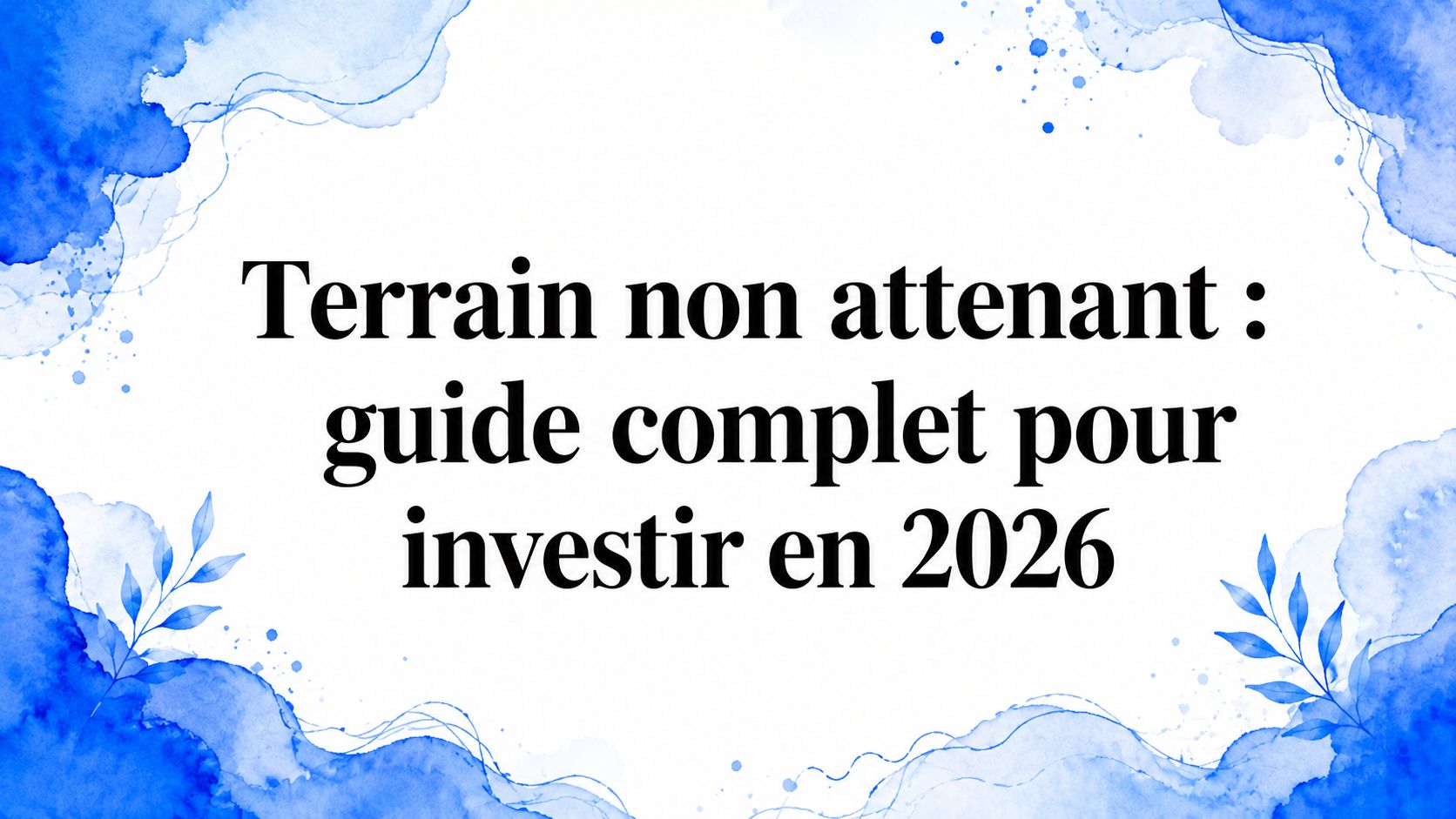 Terrain non attenant : guide complet pour investir en 2026